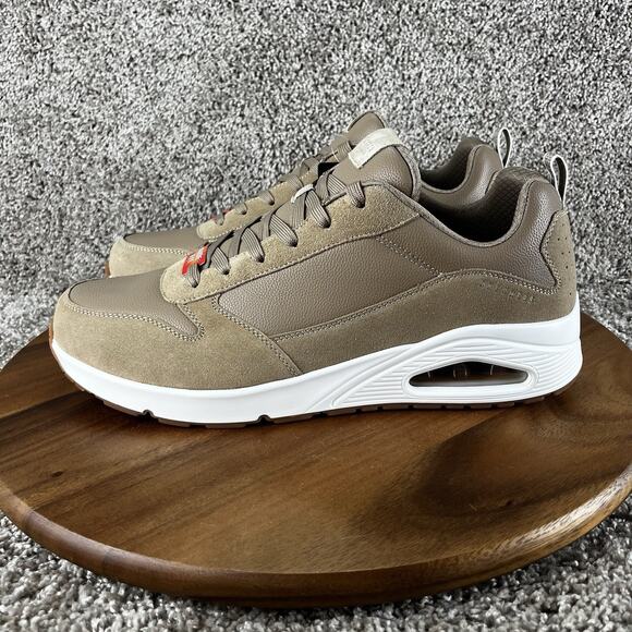 Mens Size 14 W Skechers Street Uno Stacre Sand Casual Shoes Sneakers 52468W/SND - Picture 4 of 12